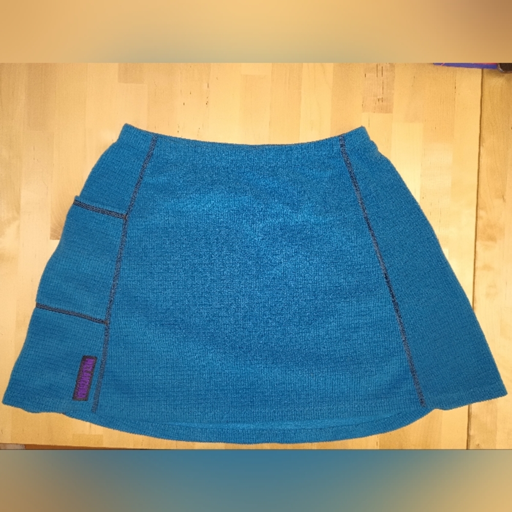 Melanzana Micro Grid Turquoise Skirt Small